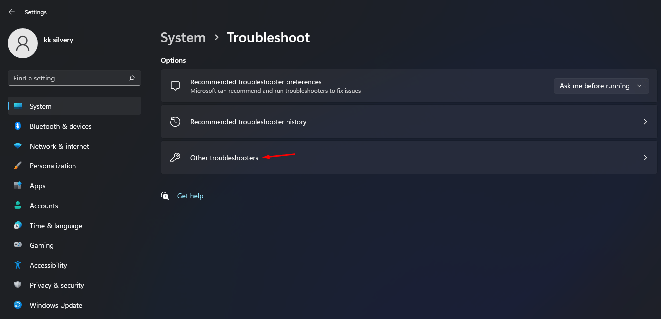 Select-Other-troubleshoots-to-view-more-options