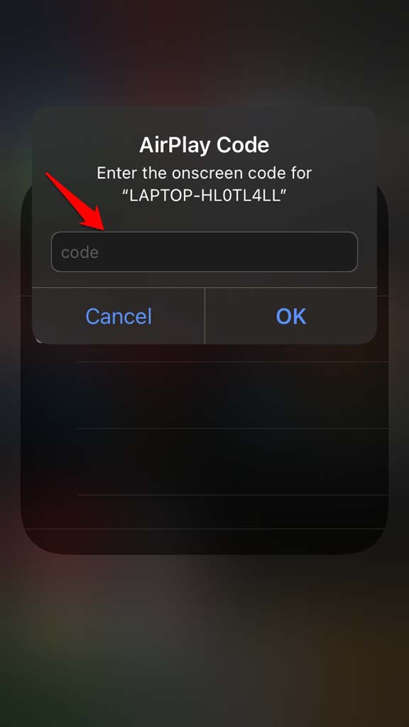 enter-AirPlay-code
