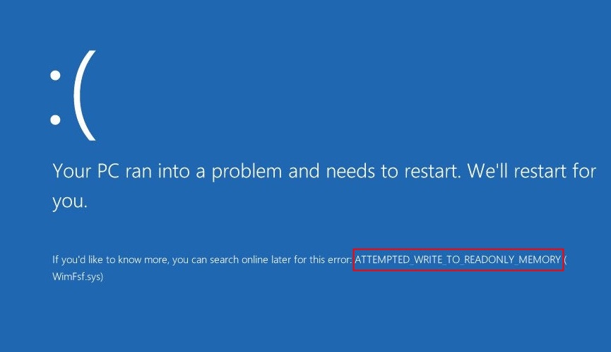 Attempted_Write_to_Readonly_Memory_BSOD_Error