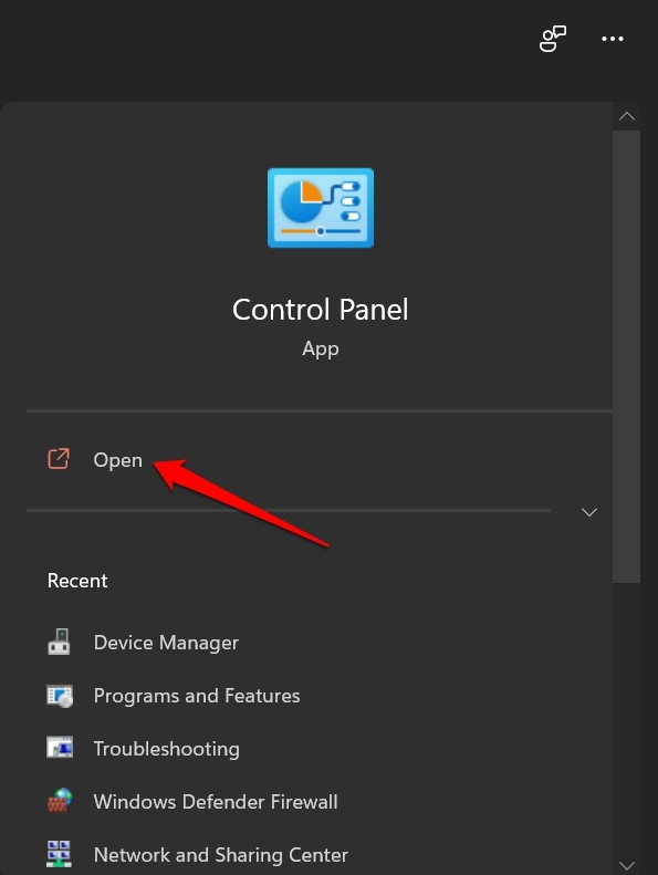open-control-panel