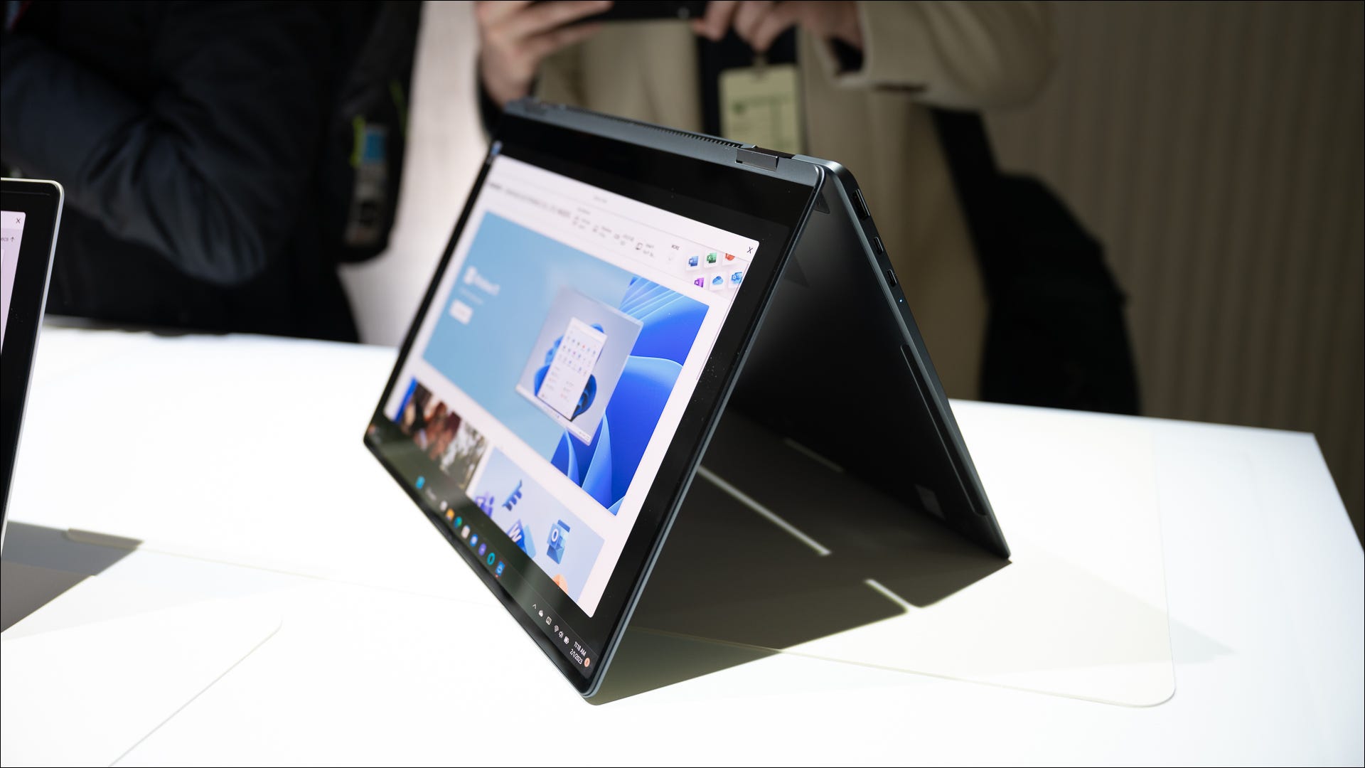 Samsung-Galaxy-Book-3-Pro-360-in-tent-mode-at-Galaxy-Unpacked-2023