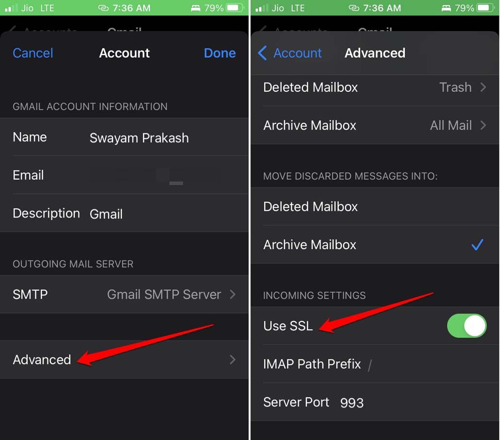 disable-SSL-encryption-for-Mail-iOS