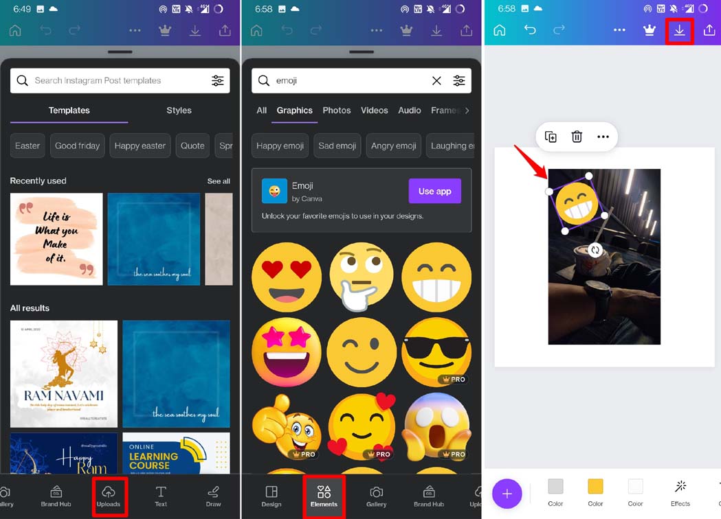 add-emoji-to-picture-on-Android-using-Canva-1
