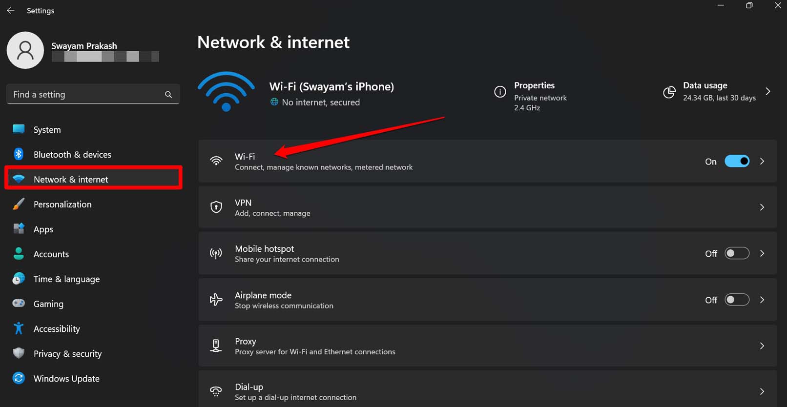Windows-WiFi-network