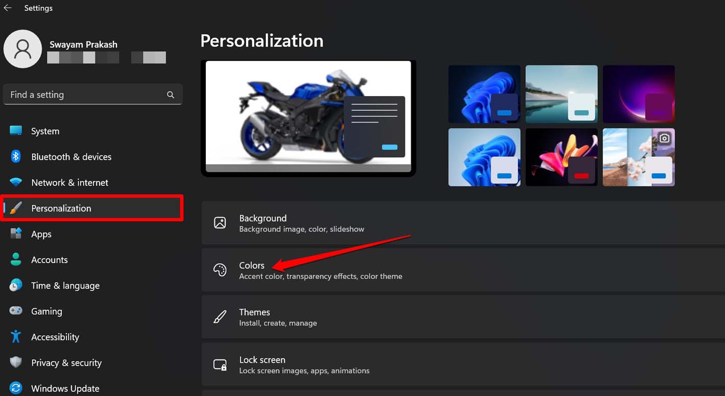 Windows-personalization-settings