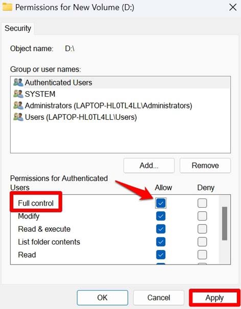 allow-full-control-of-drive allow-full-control-of-drive