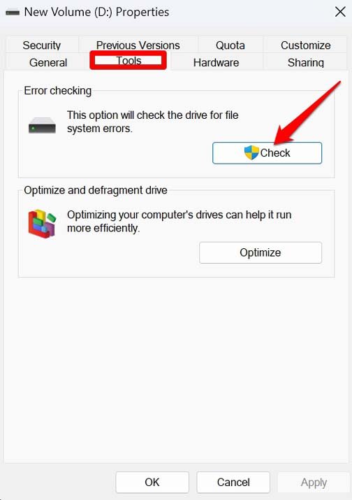 check-for-errors-on-drive check-for-errors-on-drive
