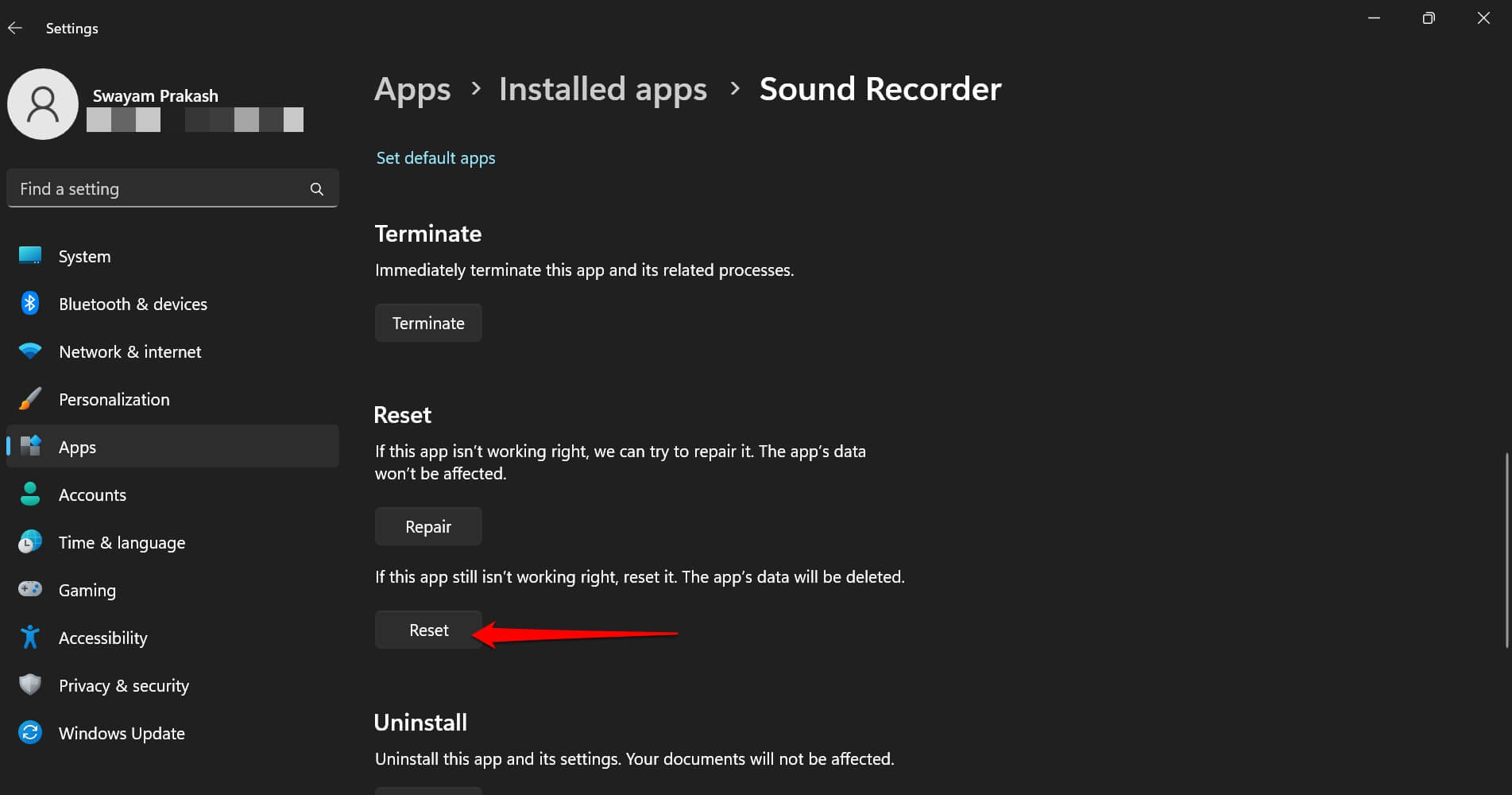 reset-the-Sound-recorder-app-Windows