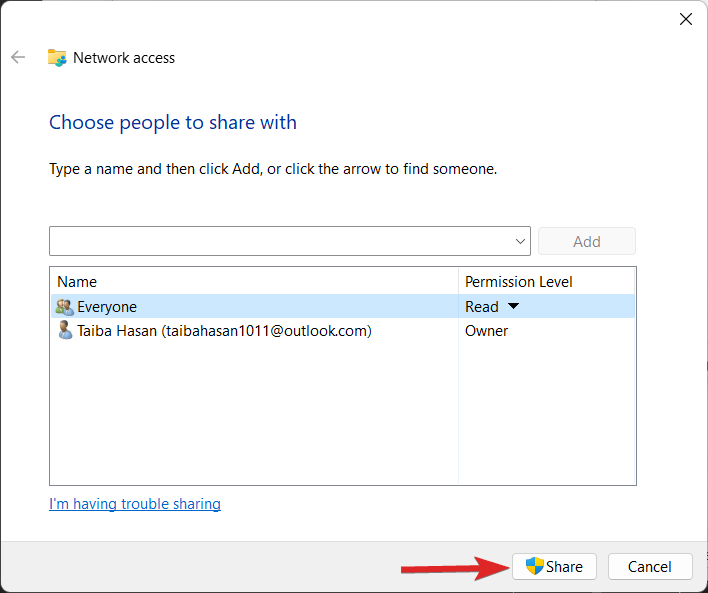 Press-the-Share-button-the-save-the-changes-in-Network-Access-window
