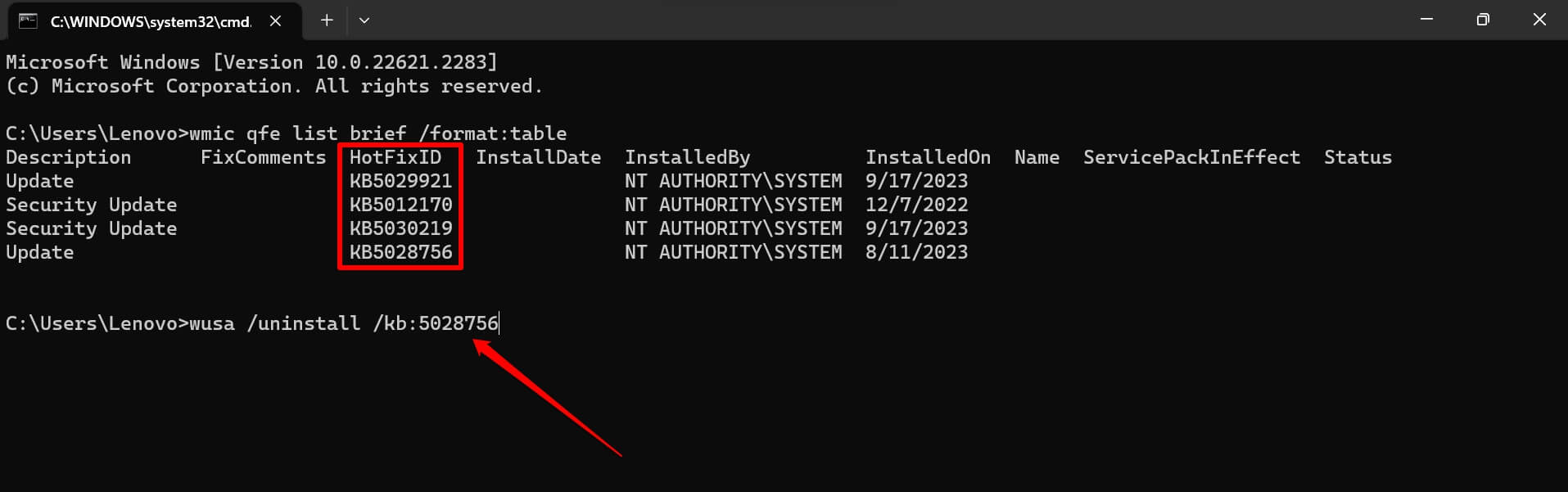 uninstall-Windows-software-update-using-command-prompt uninstall-Windows-software-update-using-command-prompt
