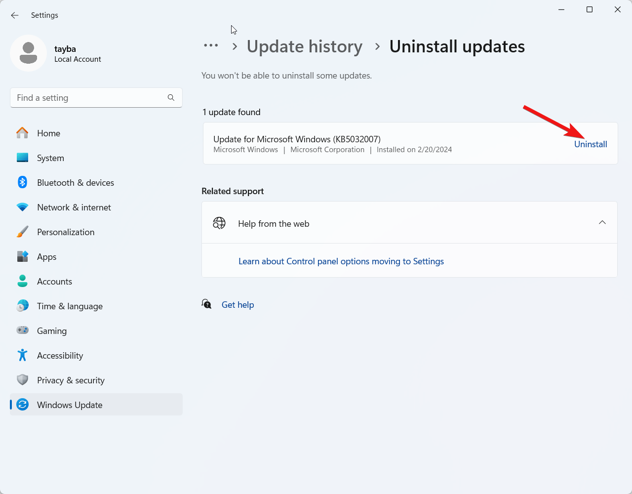 Select-uninstall-to-uninstall-Windows-updates