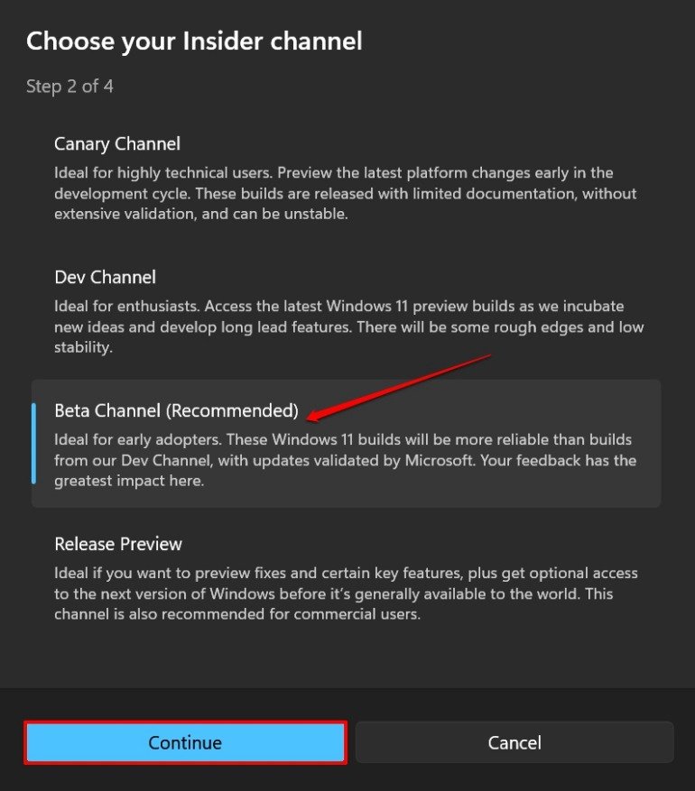 select-the-Windows-insider-channel select-the-Windows-insider-channel