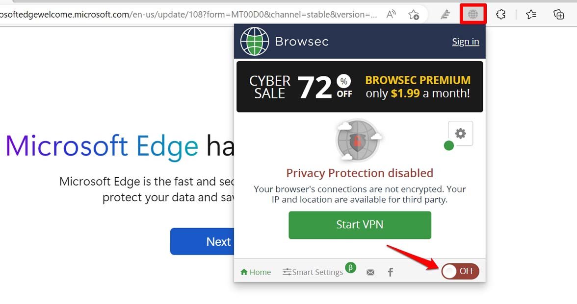 turn-off-VPN-on-Edge-browser