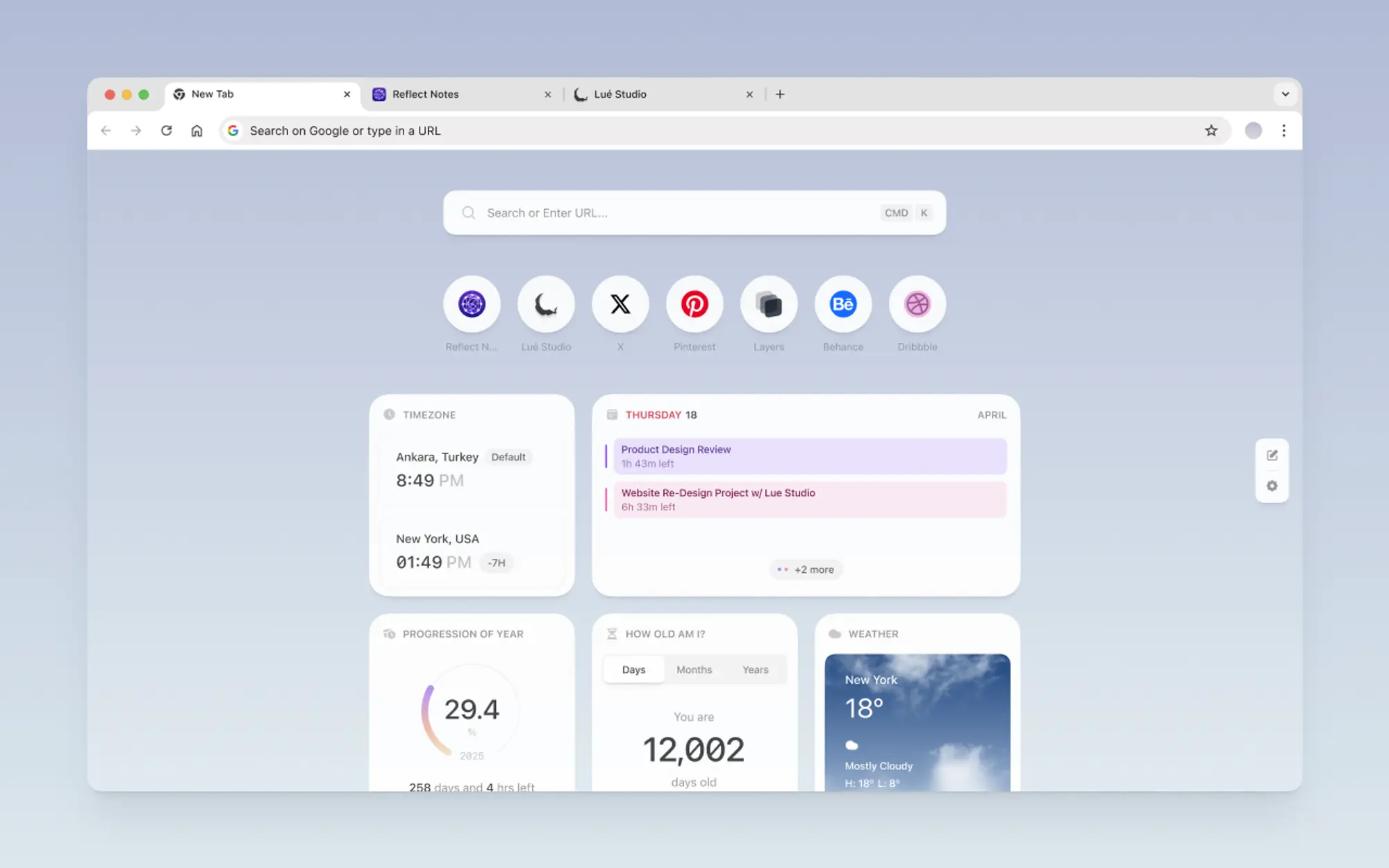 Reflect New Tab:新标签页插件-Win 11系统之家
