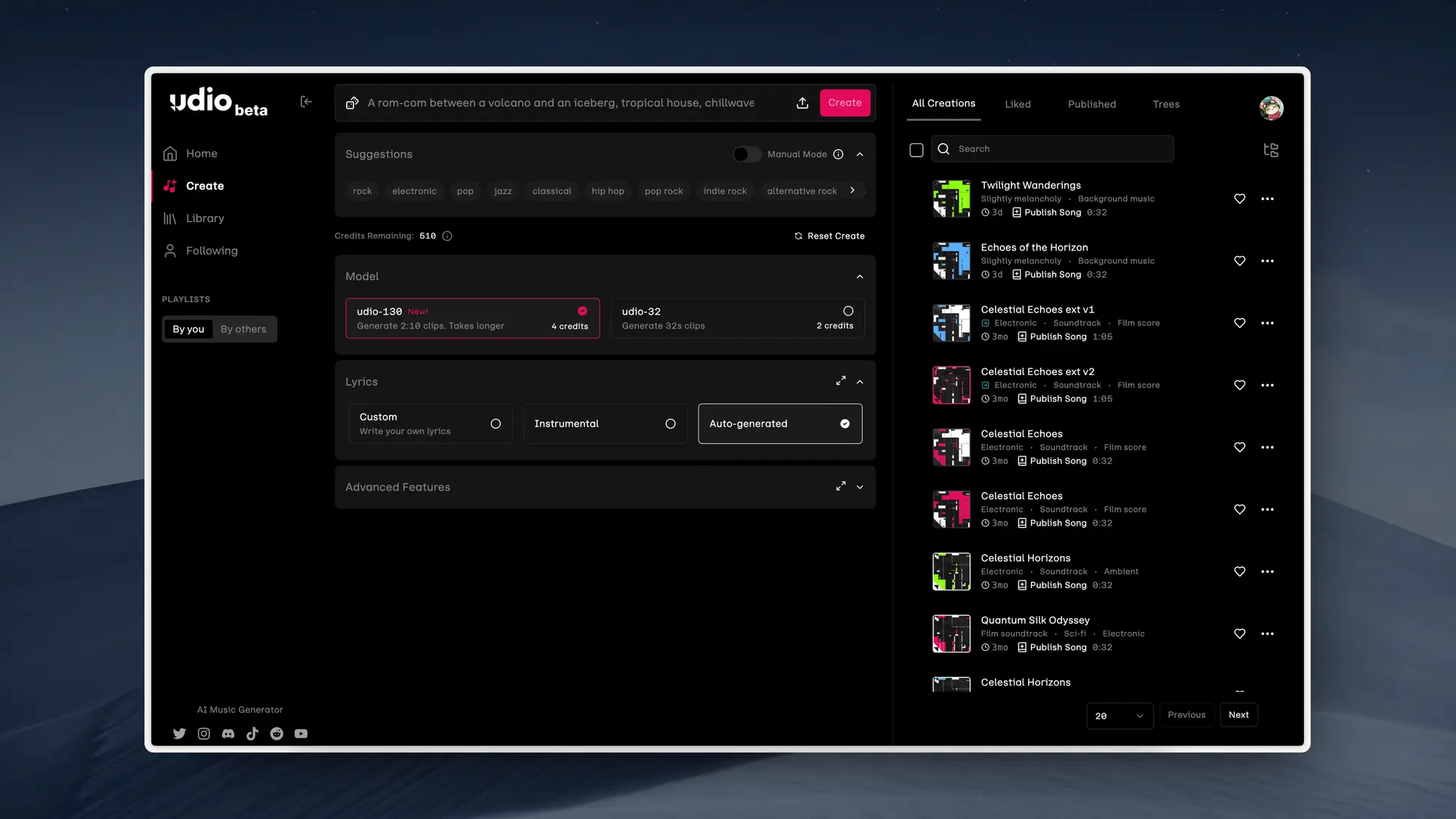 AI 音乐生成工具 Udio 大规模更新-Win 11系统之家